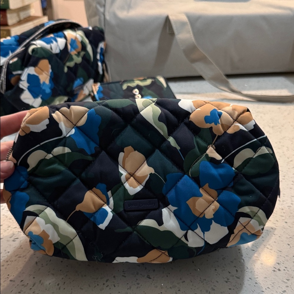 Vera Bradley Quilted Floral Pouch in Immersed Blooms